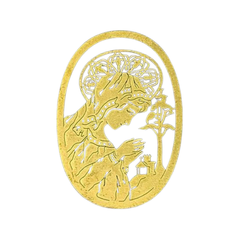 2.5” x 3.5” St Mary Praying Ornament (Gold)