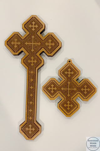 Hand Size Cross Coptic Hand Held Cross + Matching 4.25