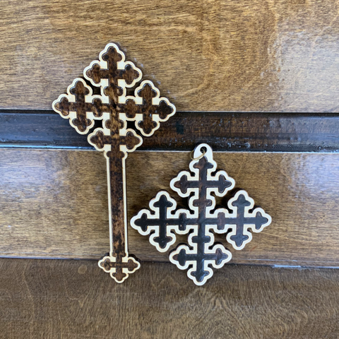 8'' Priest Hand Cross + 4.5'' matching neck cross (New Design) Set