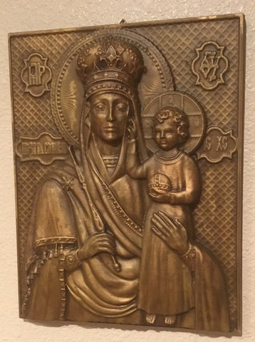 10.5" x 13.5" GOLD St Mary with Baby Jesus