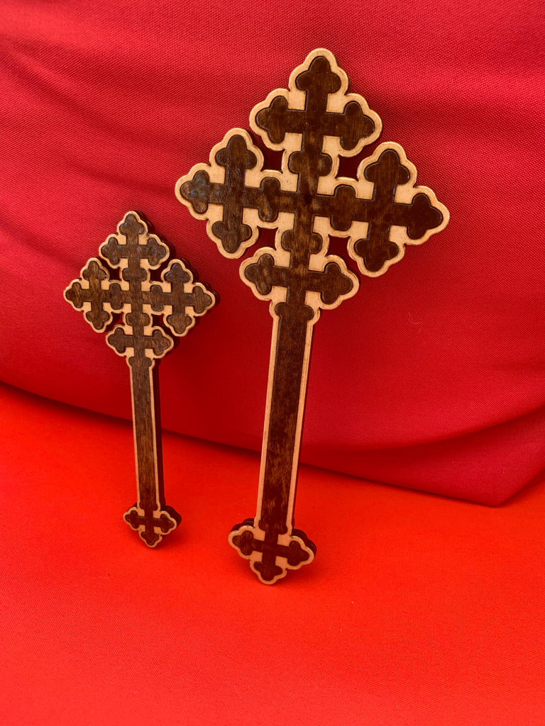5.5” Hand Held Cross Design 2 (Kid size) – CopticWoodWork